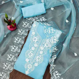 Rangtulika Ethnics Embroidered Organza Unstitched Dress Material-picture-29