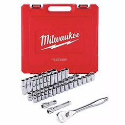 Milwaukee Socket Wrench Set Chrome 6-Point 1/2 - 1 1/8 in, 55KM74-picture-29