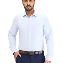 Park Avenue Blue Slim Fit Texture Shirt-picture-28