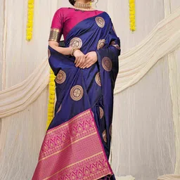 amirat Chakrani Woven Design Zari Pure Silk Banarasi Saree-image-75