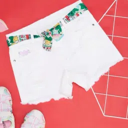 Pantaloons Junior White Cotton Regular Fit Shorts-image-28