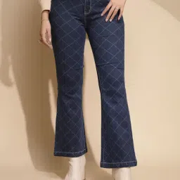 Global Republic Blue Printed Regular Fit High Rise Jeans-picture-23