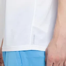 Adidas White Regular Fit Logo Printed Tank Tee image 5