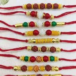 GADINFASHION Set Of 9 Artificial Beaded Thread Rakhis-picture-10