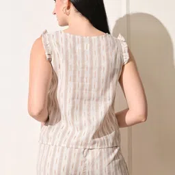 KALINI Flutter Sleeve Ruffles Cotton Top image 2