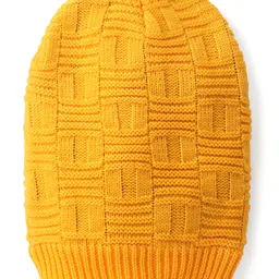 Pine Kids  Woollen Cap Solid Colour Checked Design Mustard - Diameter 18 cm-picture-26