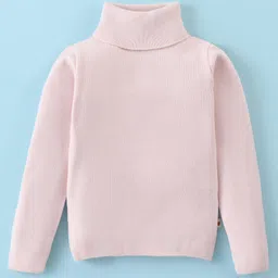 Yellow Apple Viscose Knit Full Sleeves Turtle NeckSolid Colour Winter T-Shirt - Pink-image-23