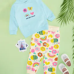 Pantaloons Baby Full Sleeves Butterfly Printed Sweatshirt With Pant - Light Blue-picture-26
