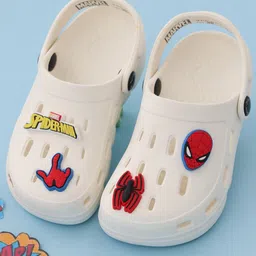 Marvel by Yellow Bee Spider Man Jibbitz Applique Detailed Perforated Clogs - White-picture-15