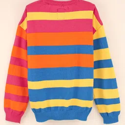 Vitamins Cotton Full Sleeves Striped Flat Knit Top - Multicolor image 2
