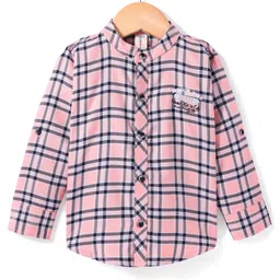 Dapper Dudes Full Sleeves Checked Shirt - Peach image 2