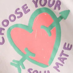 Doreme Single Jersey Knit Half Sleeves T-Shirt With Choose Your Soulmate Text Print -White image 3