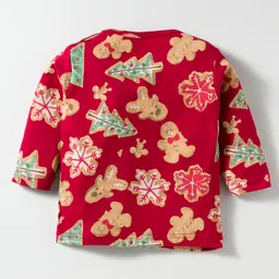 Kidi Wav Pack Of 2 Full Sleeves Gingerbread Cookies Printed Coordinating Tee & Joggers Set - Multi Colour image 3