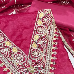 Peachmode Embroidered Unstitched Dress Material image 3