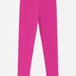 Charm n Cherish Cotton Blend Knit Solid Leggings - Dark Pink image 5
