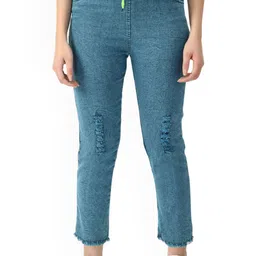 Ira Collections Women Comfort Regular Fit Mid-Rise Mildly Distressed Stretchable Jeans-image-27