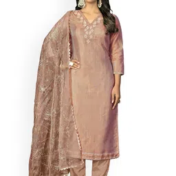 HERE&NOW Women Floral Embellished Unstitched Dress Material-picture-37