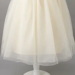 Mark & Mia Half Sleeves Party Frock with Floral Embroidery - Beige image 5