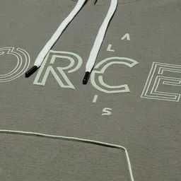 Alcis Men Olive Green & White Printed Hooded Sweatshirt image 3