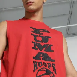 Puma Red Cotton Regular Fit Tank Tee image 4
