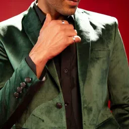 Vastramay Green Regular Fit Blazer image 4