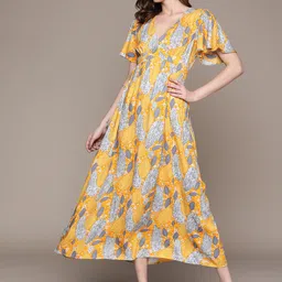 Label Ritu Kumar Floral Printed Empire Maxi Dress image 1