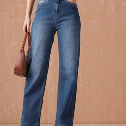 all about you Women Straight Fit High-Rise Light Fade Stretchable Jeans-picture-13