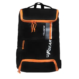 F Gear Unisex Black & Orange Typography Printed Rudolf Backpack image 1