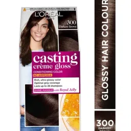 L'Oreal Paris Casting Creme Gloss Hair Color 300 Darkest Brown - 87.5 gm + 72 ml-picture-36