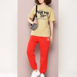 Dillinger Beige Cotton Graphic Print Oversized T-Shirt image 4
