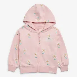 HOP Kids by Westside Pink Floral Printed Cotton Blend Sweatshirt-picture-18