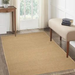 Saral Home Beige Jute & Cotton Anti-Slip Carpet with Fringe-picture-18