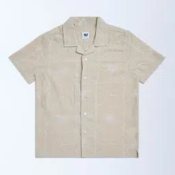 Y&F Kids by Westside Beige Floral Embroidered Cotton Shirt-image-39