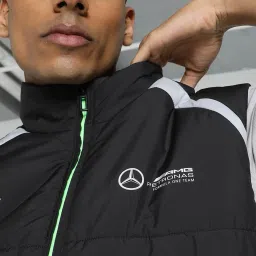 Puma Mercedes-AMG Petronas Formula 1 Black Regular Fit Quilted Sports Jacket image 4