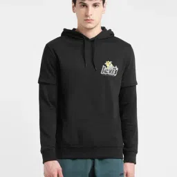 Levi's Black Cotton Regular Fit Logo Printed Hooded Sweatshirt-picture-19