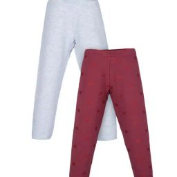 Plum Tree Girls Grey & Red Printed Leggings (Pack of 2)-picture-26