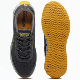 Asian Men's Grey Running Shoes image 4