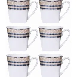 Sonaki White Bone china Tea & Coffee Mug - Set of 6 image 3