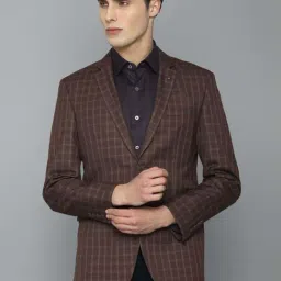 Louis Philippe Brown Slim Fit Checks Blazers-image-74