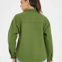 Styli Green Plain Jacket image 2