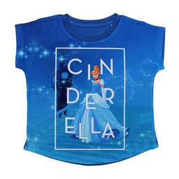 Disney by Wear Your Mind Girls Blue & White Cinderella Print Top-picture-24