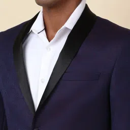 Allen Solly Navy Slim Fit Printed Two Piece Suit image 4