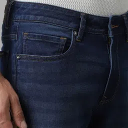 Louis Philippe Navy Cotton Regular Fit Jeans image 4