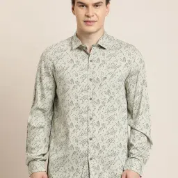 Turtle Grey Slim Fit Printed Shirt image 4