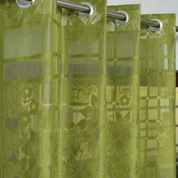 UrbanArts Green Embroidered Sheer Door Curtain-image-17