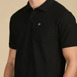LUX PARKER Men Pack of 2 Anti Odour Solid Polo Collar Cotton T-shirts image 4