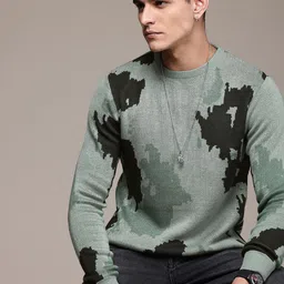 The Roadster Life Co. Self-Design Abstract Pullover Sweater image 1