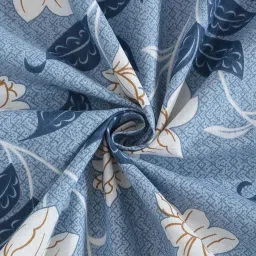 Klotthe Blue 400 TC Cotton Single Bedsheet with Pillow Cover image 4