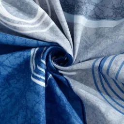 Klotthe Blue 300 TC Polycotton Single Book Fold Bedsheet with Pillow Cover image 4