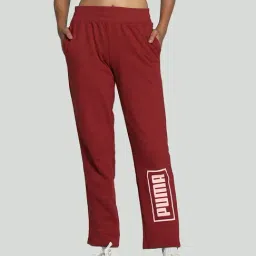 Puma Red Cotton Printed Sports Track Pants-image-8